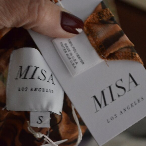 NWT $250 Sz SS Misa Los Angeles Gracie Animal Print Tigresse Blouse - Picture 7 of 7